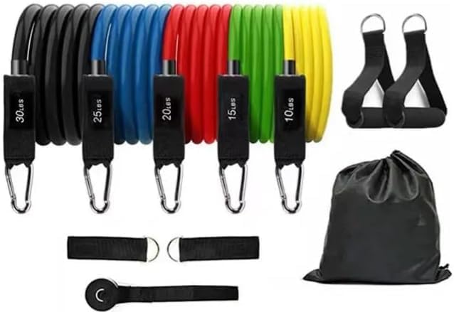 Royal Blaze door anchor and handles demonstrating banded rows and presses for full-body routines