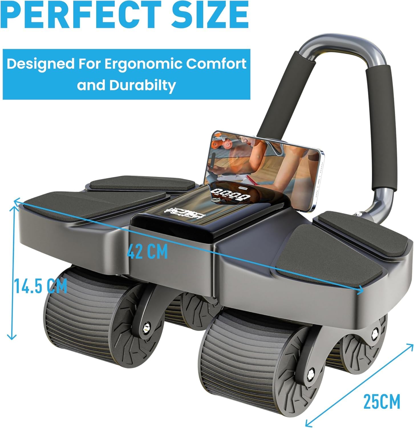 Royal Blaze packed travel bag with ab roller and bands for compact storage and portability