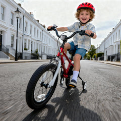 RoyalBaby Freestyle close-up of handlebar and short-travel brake offering safer stopping