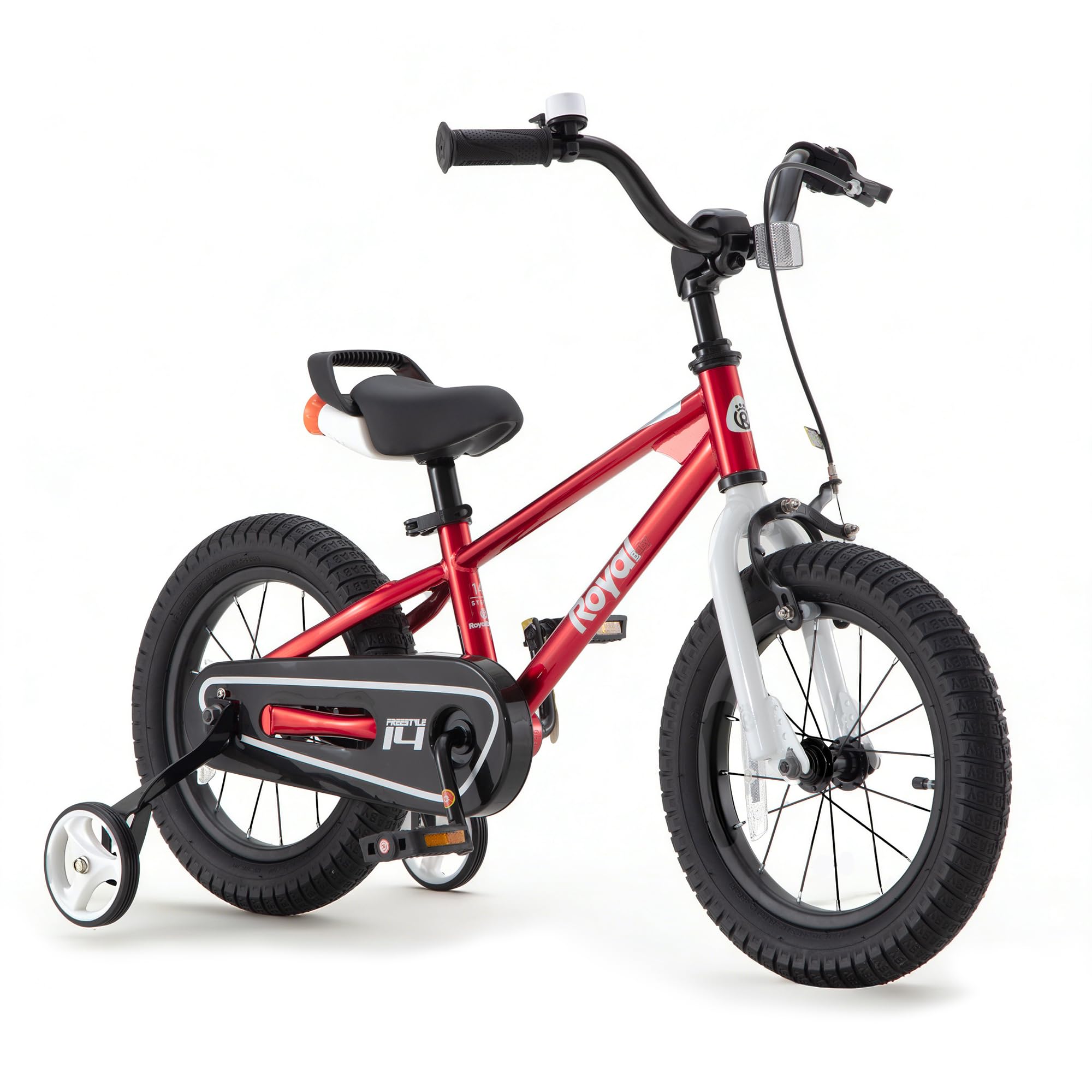 RoyalBaby Freestyle front profile showing sporty red frame and ready-to-ride confidence