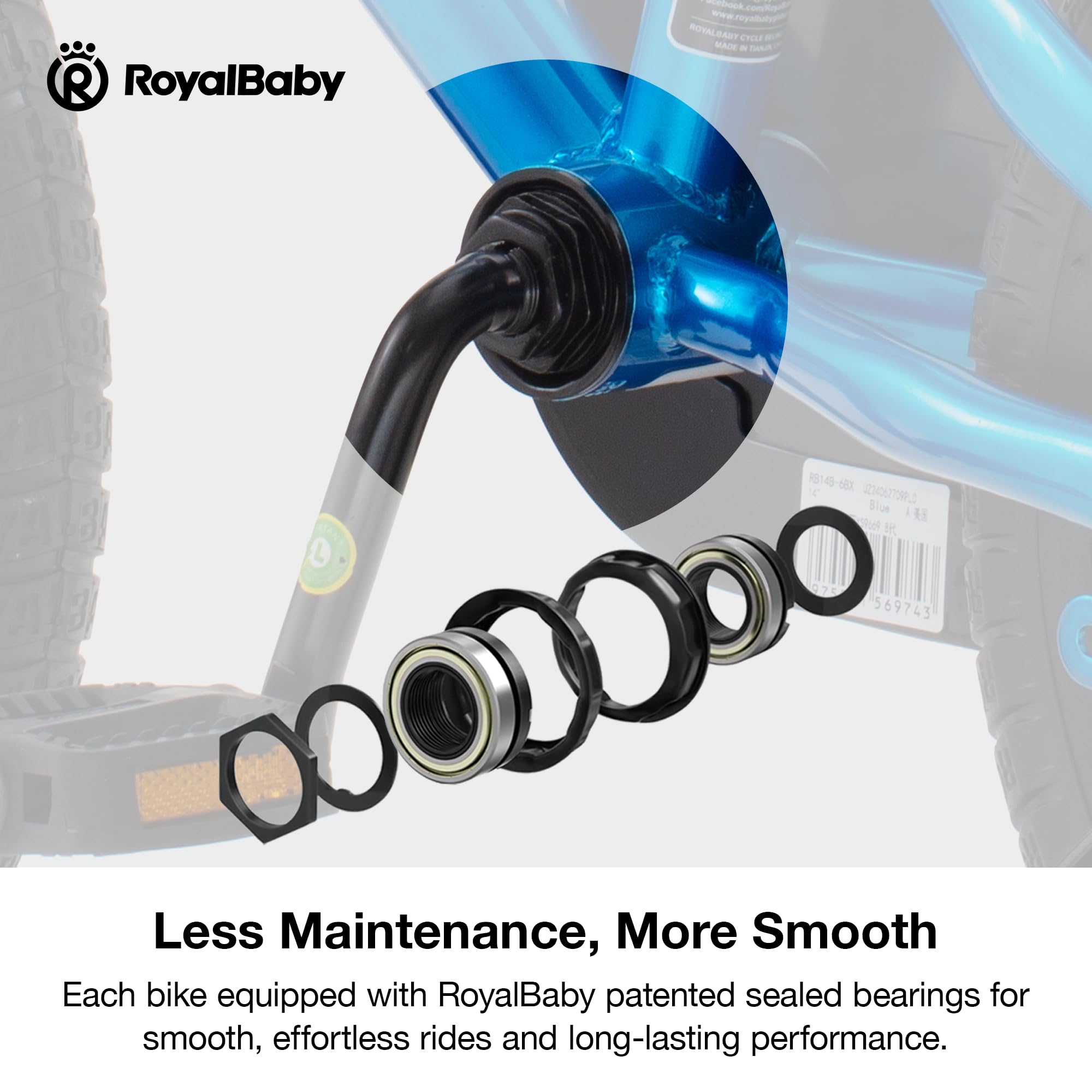 RoyalBaby pneumatic tire texture delivering grip and smoother pavement rides