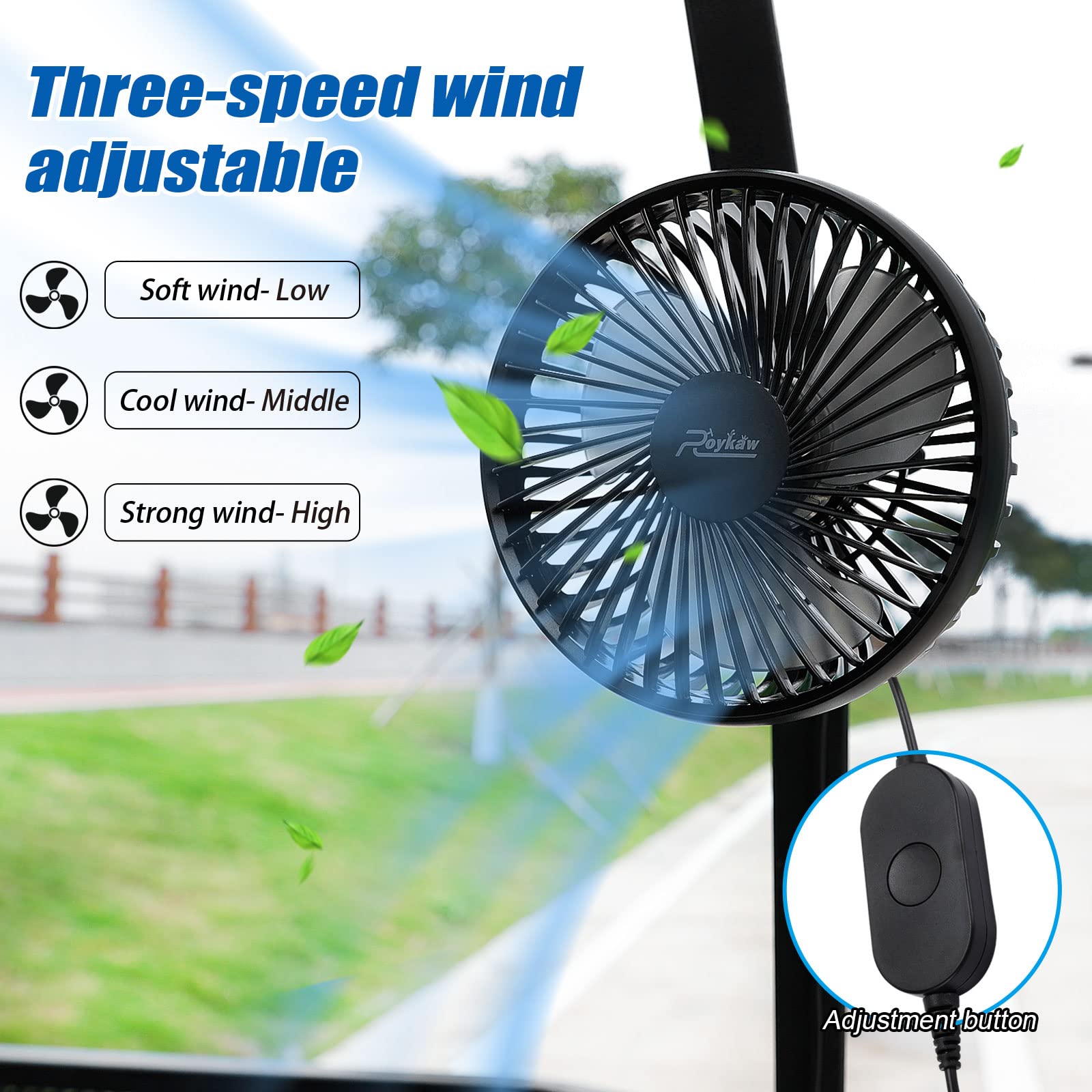 Roykaw side profile demonstrating 360-degree rotation for targeted airflow