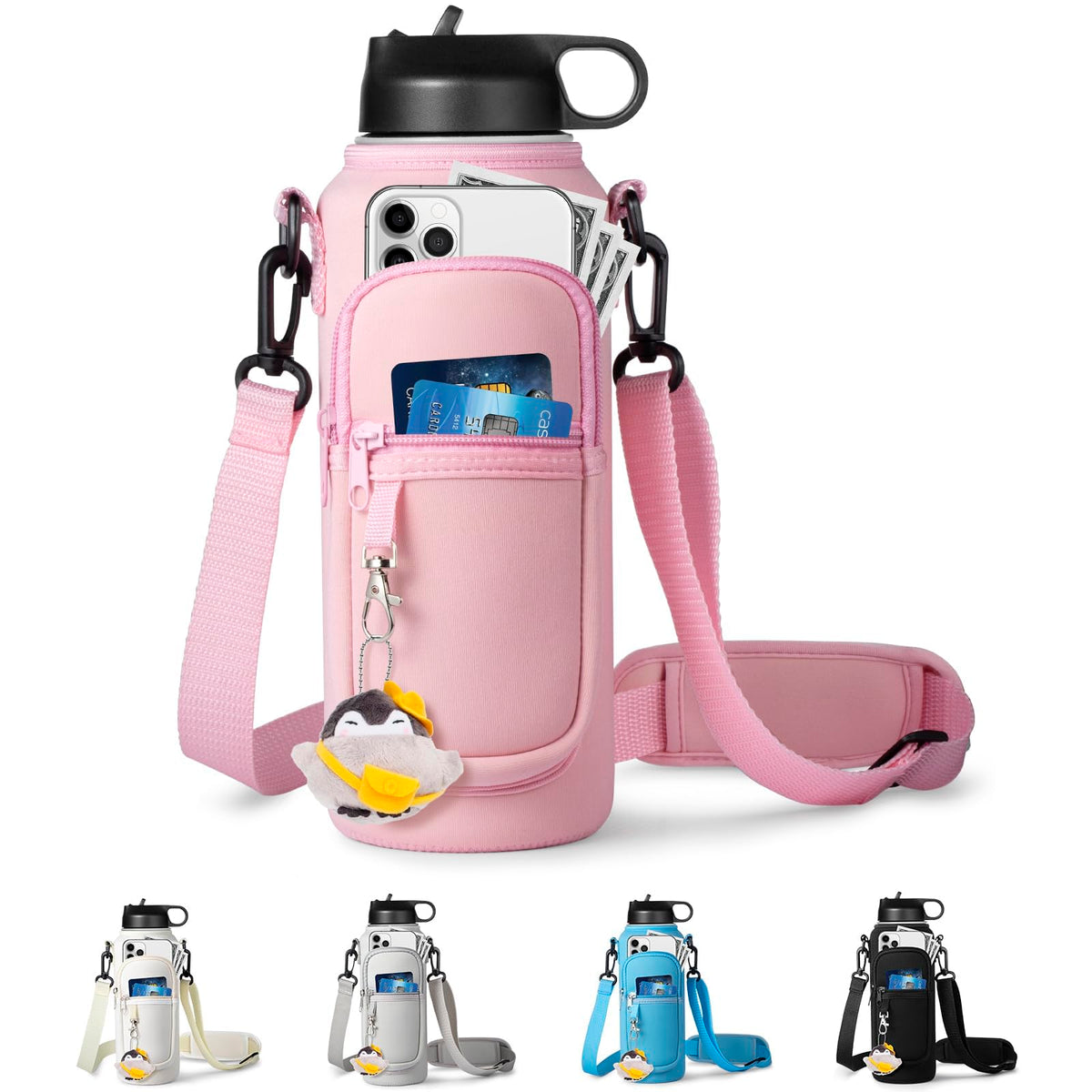 RRegeny front view pink holder showing secure bottle fit and easy access