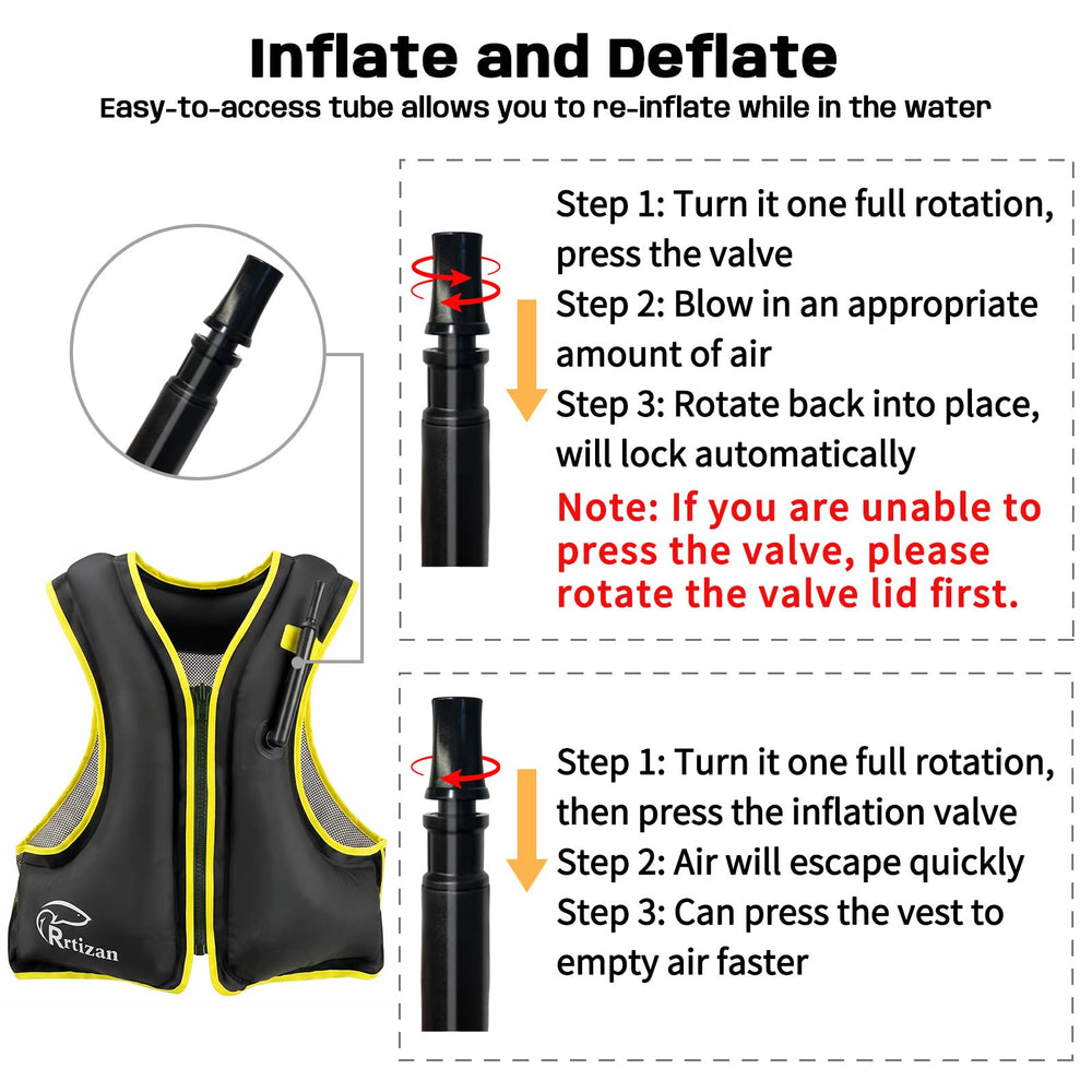 Rrtizan inflation valve closeup demonstrating leak-resistant locking benefit
