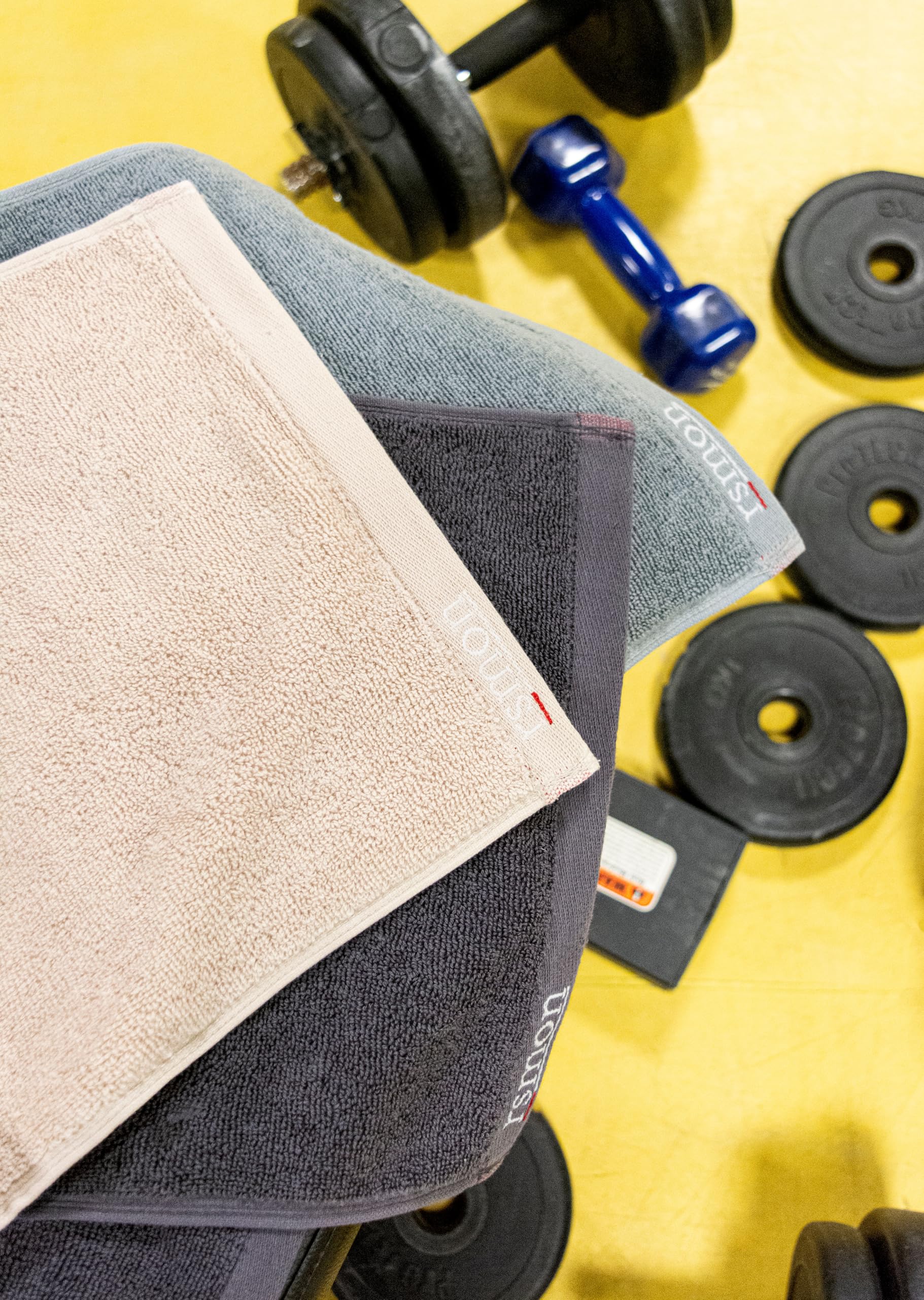 rsmon towel folded inside gym bag showing compact transport benefit