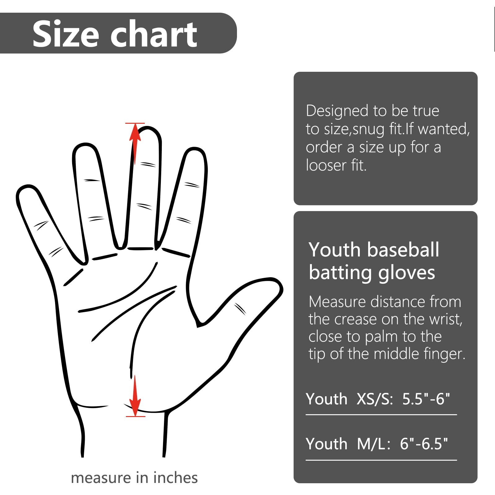 RSPGO gloves next to a youth hand measuring tape showing correct sizing benefit
