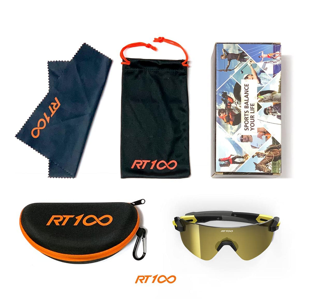 RT100 on runner outdoors illustrating comfort and road visibility