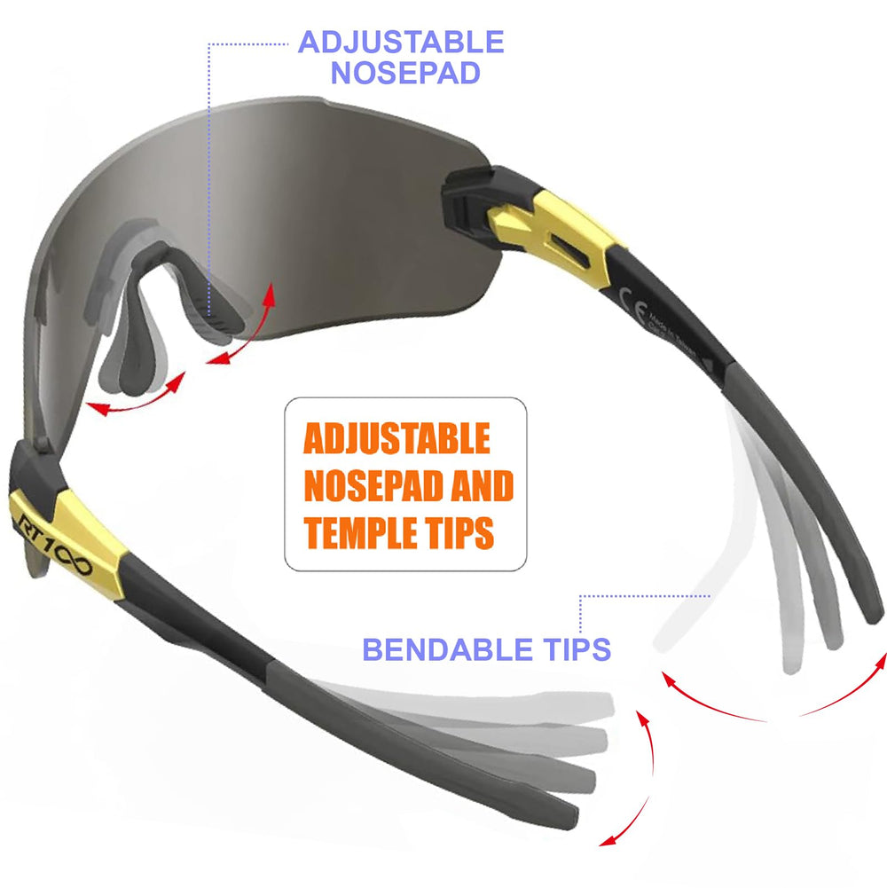 RT100 side shot highlighting flexible TR90 temple and secure fit