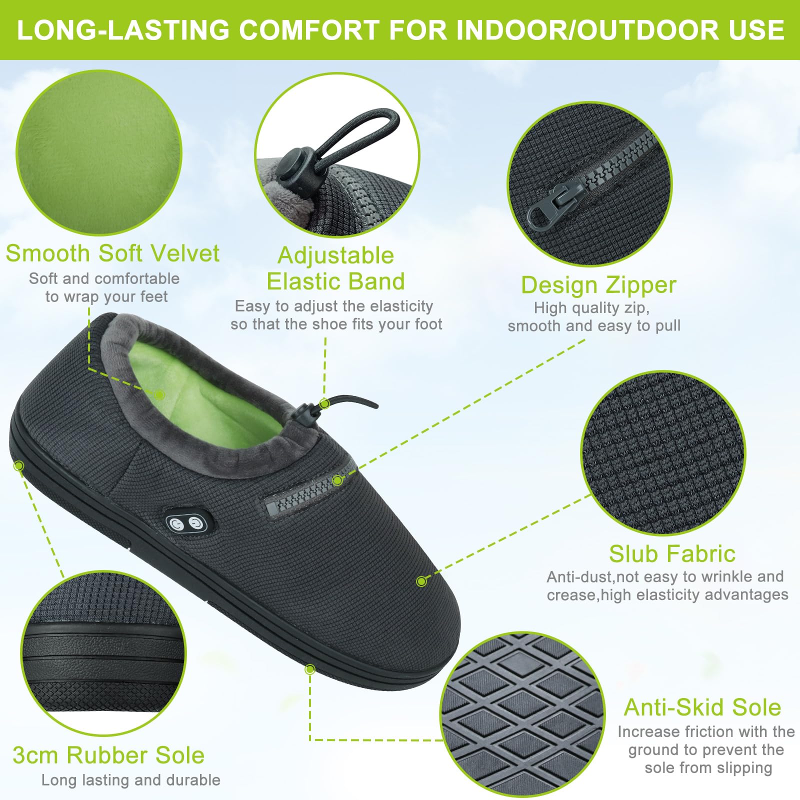 RTDEP underside non-slip outsole displaying 3cm thick rubber for stable outdoor steps