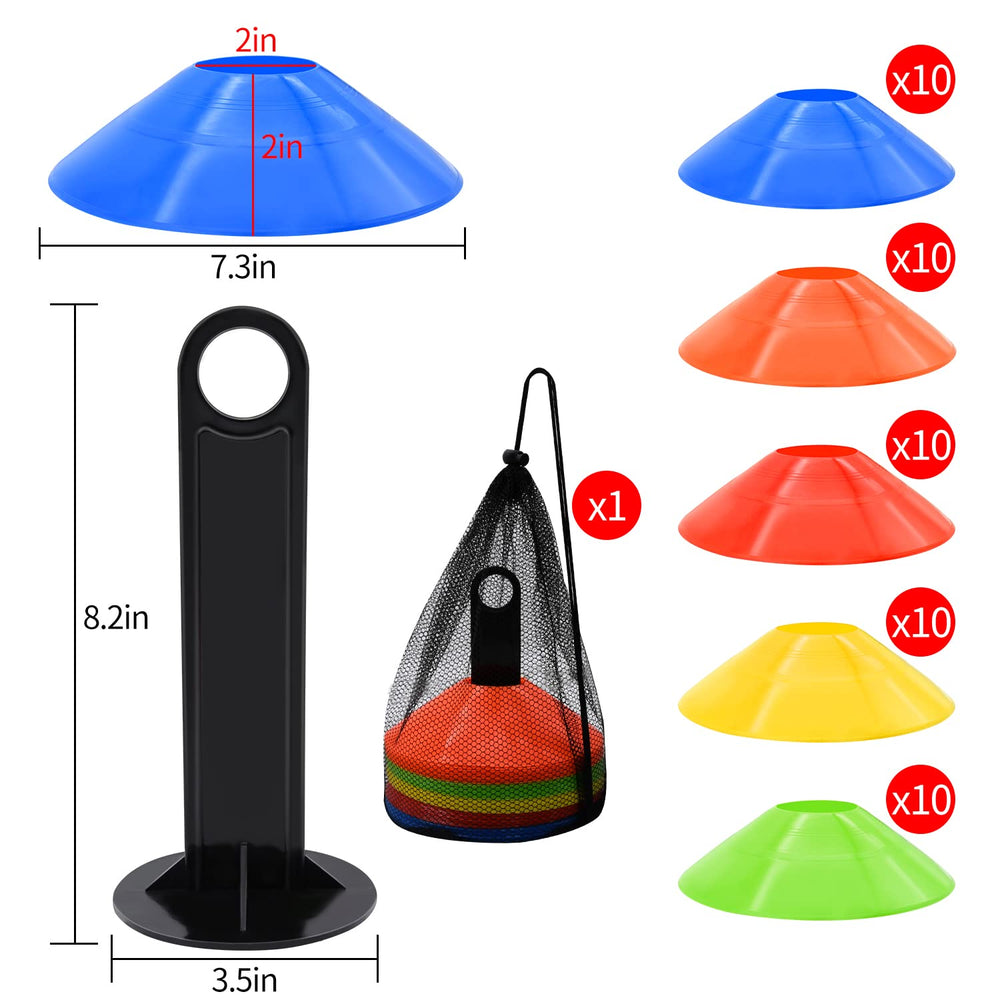 RUBY.Q cones placed on a playground during youth training to create versatile courses