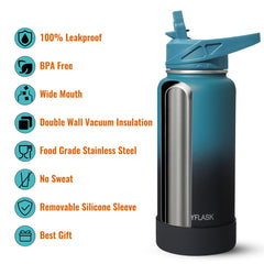 RUBYFLASK removable silicone sleeve close-up protecting bottle from drops and scratches