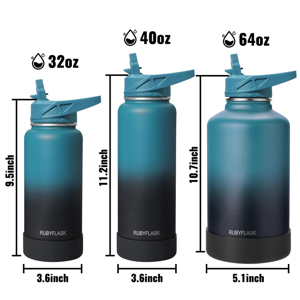RUBYFLASK held in hand to show 32 oz capacity and easy portability benefit