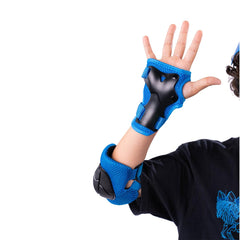 Rude Boyz helmet side profile on child demonstrating correct fit