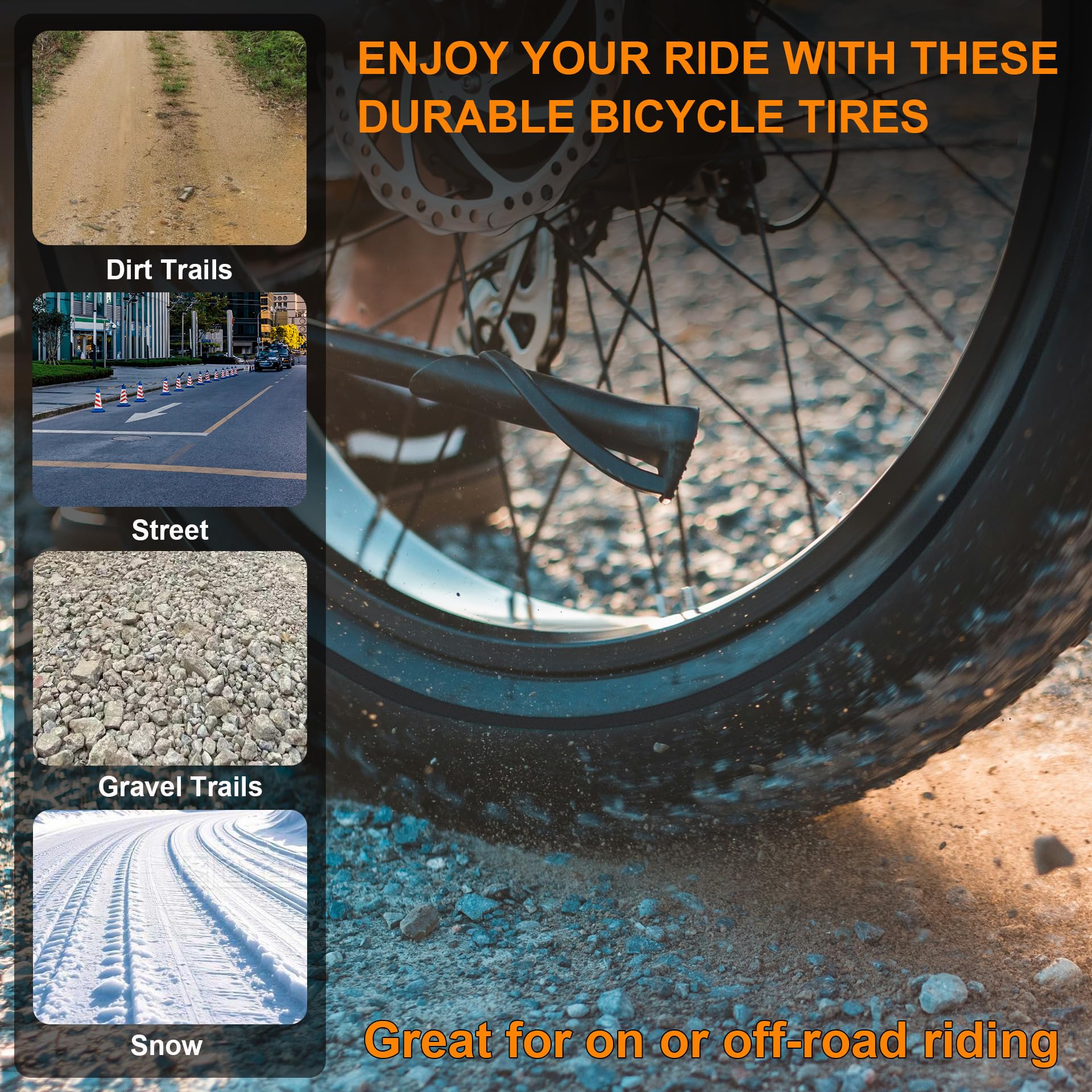 RUHUO tire mounted on a fat e‑bike demonstrating improved traction and stability