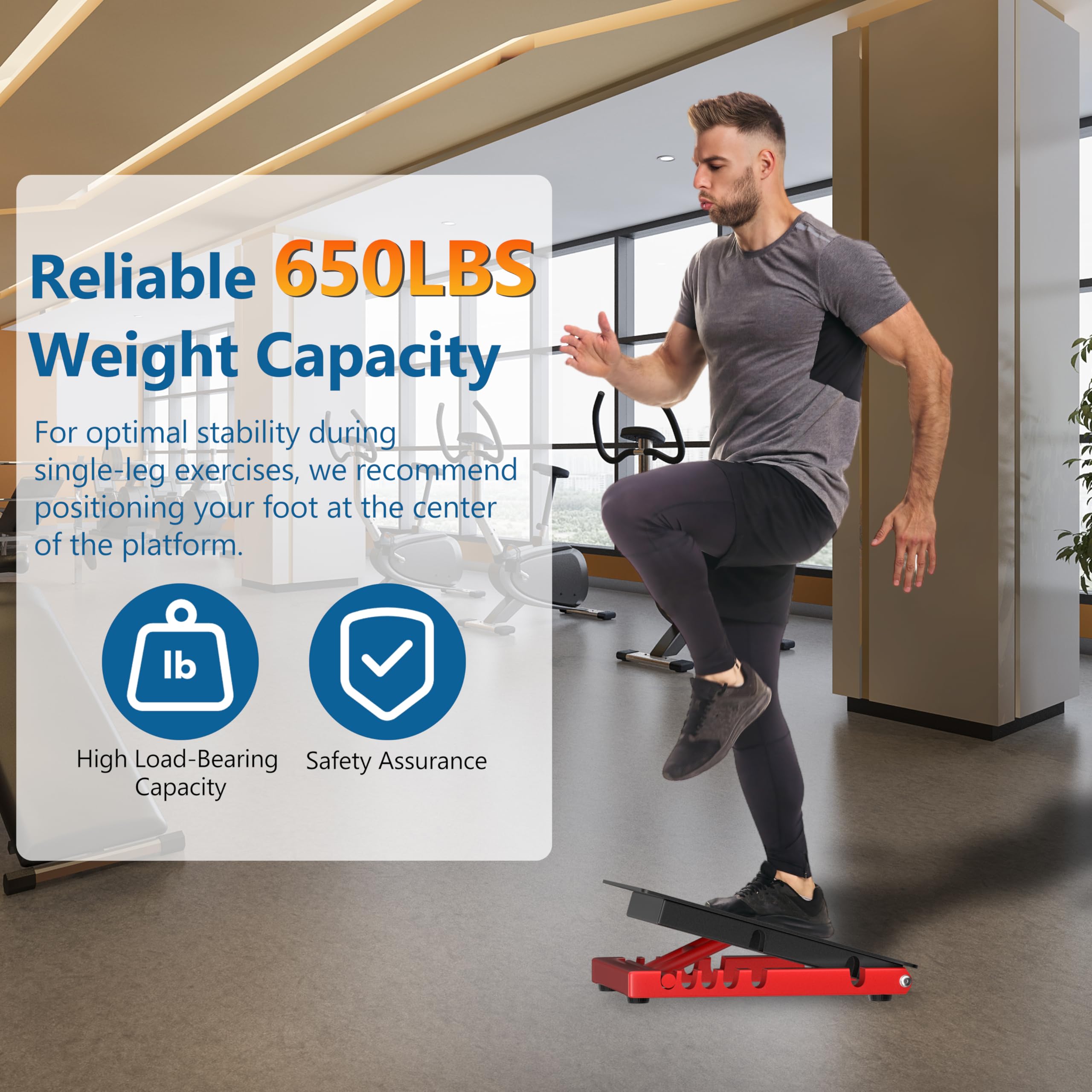 Rumoid in use for single‑leg calf stretch improving ankle mobility