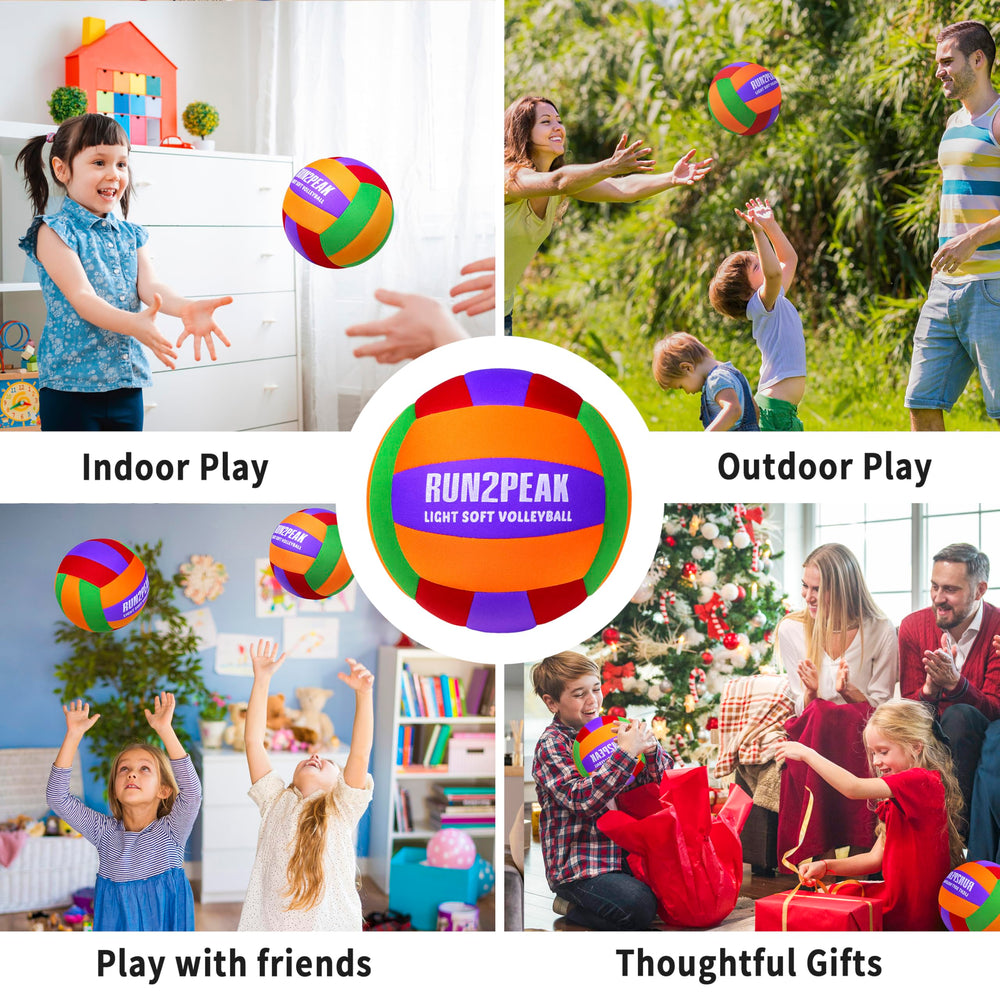 RUN2PEAK volleyball on sand during beach play illustrating durable outdoor fun