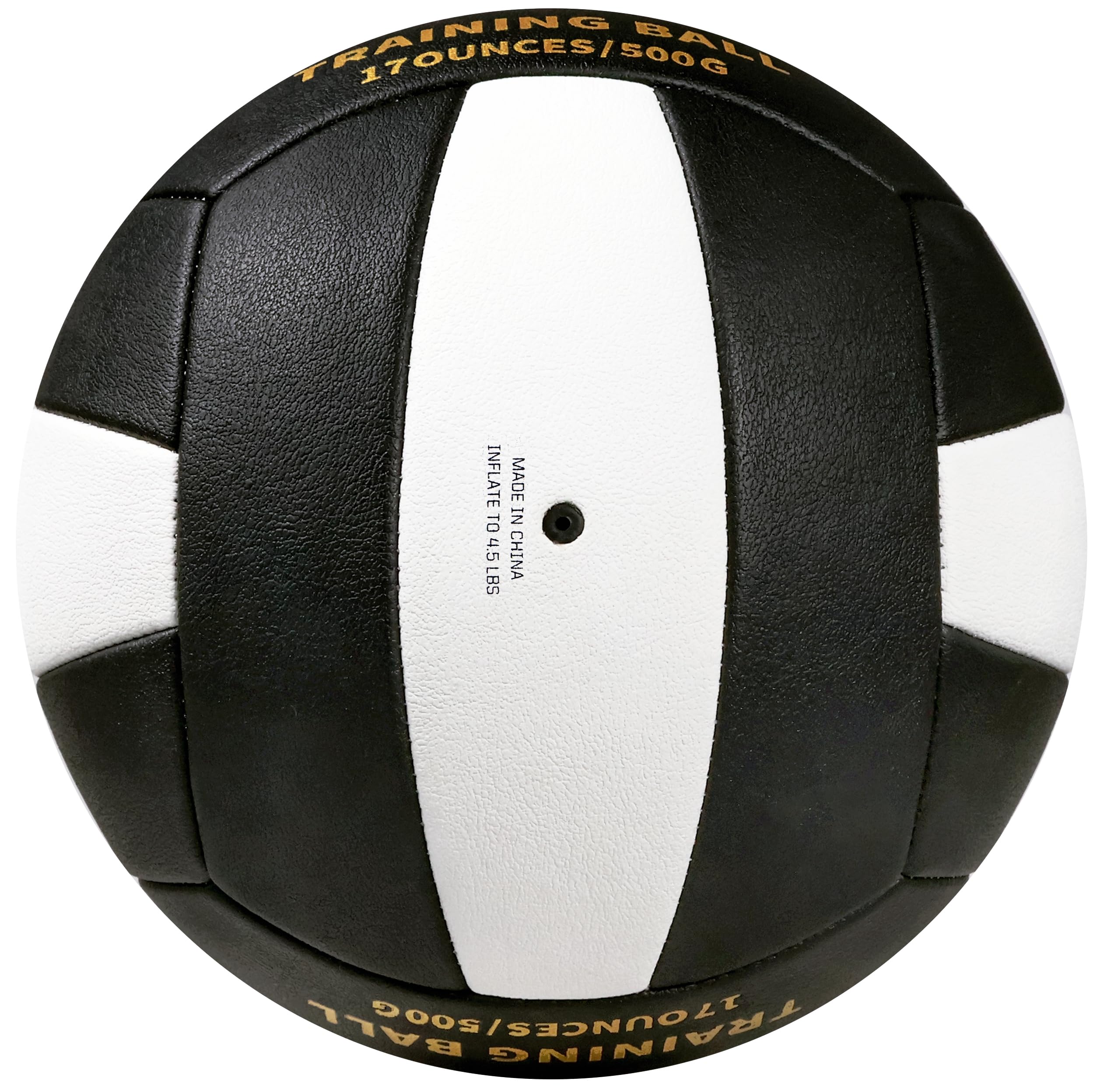 RUN2PEAK volleyball held in hand for scale showing official size and heavier training weight