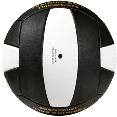 RUN2PEAK volleyball held in hand for scale showing official size and heavier training weight