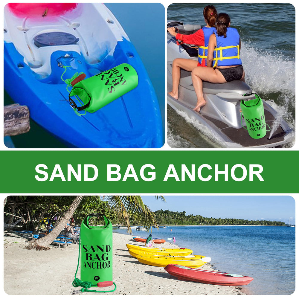 RunNico sand anchor securing a jet ski near shore illustrating reliable beach anchoring in action
