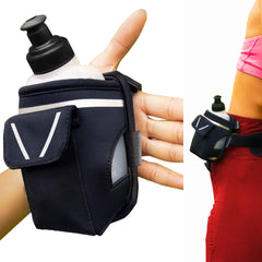 Runtasty bottle front view showing pocket and compact design for convenient carry