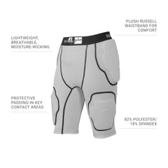 Russell Athletic plush waistband and label for comfort and stable fit during play