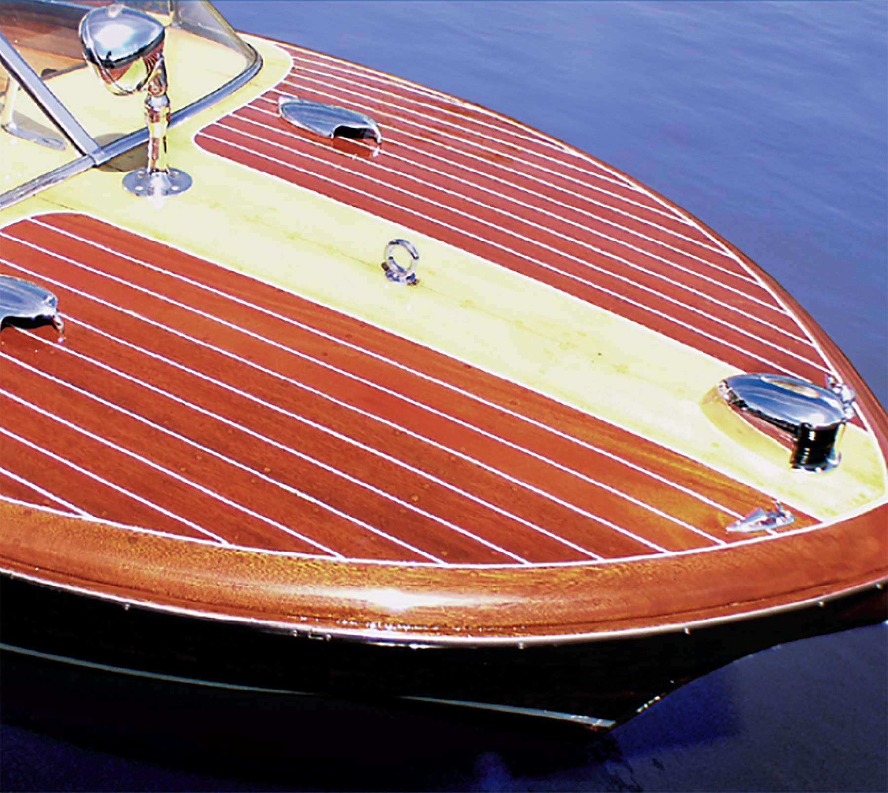 Close-up of glossy varnish surface highlighting Rust-Oleum clarity and wood enhancement