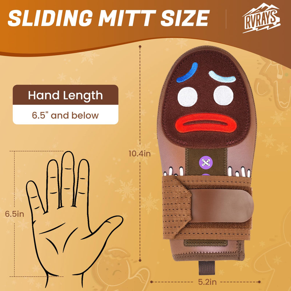 RVRAYS mitt size comparison beside youth hand for correct fit