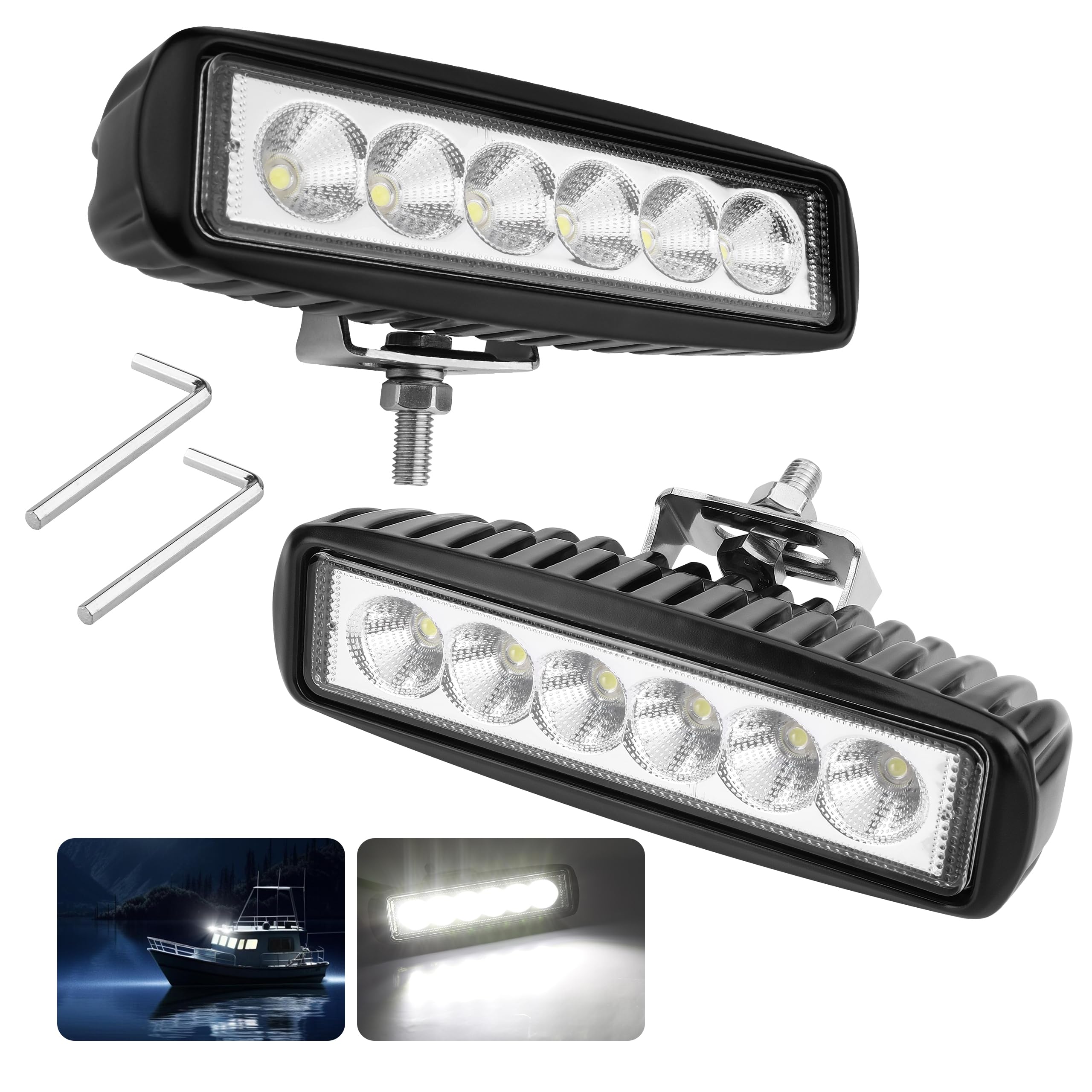 RVZONE front view black housing showing rugged build and reliable illumination