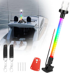RVZONE front view of anchor light showing compact lamphead and pole for visibility