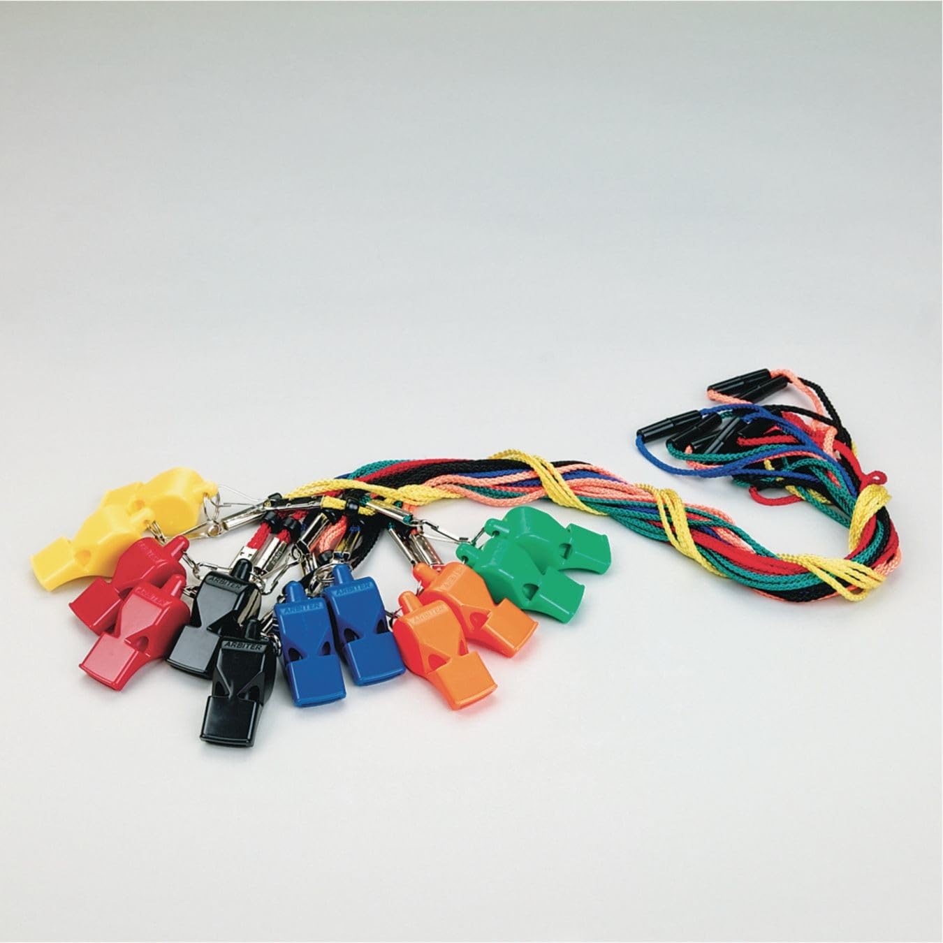S&S Worldwide close-up of Arbiter pealess whistle detail highlighting durable ABS construction