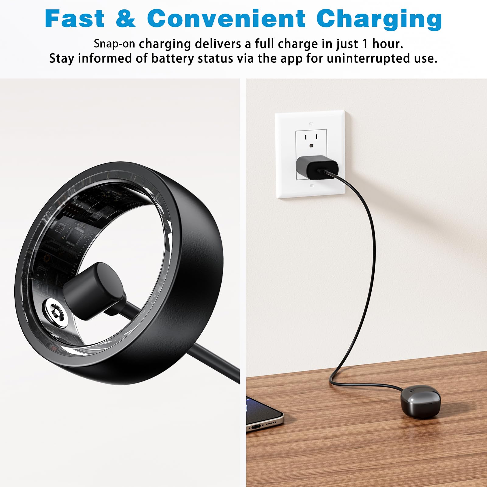 S SECRETTOP ring with water splash demonstrating IP68 resistance during activity