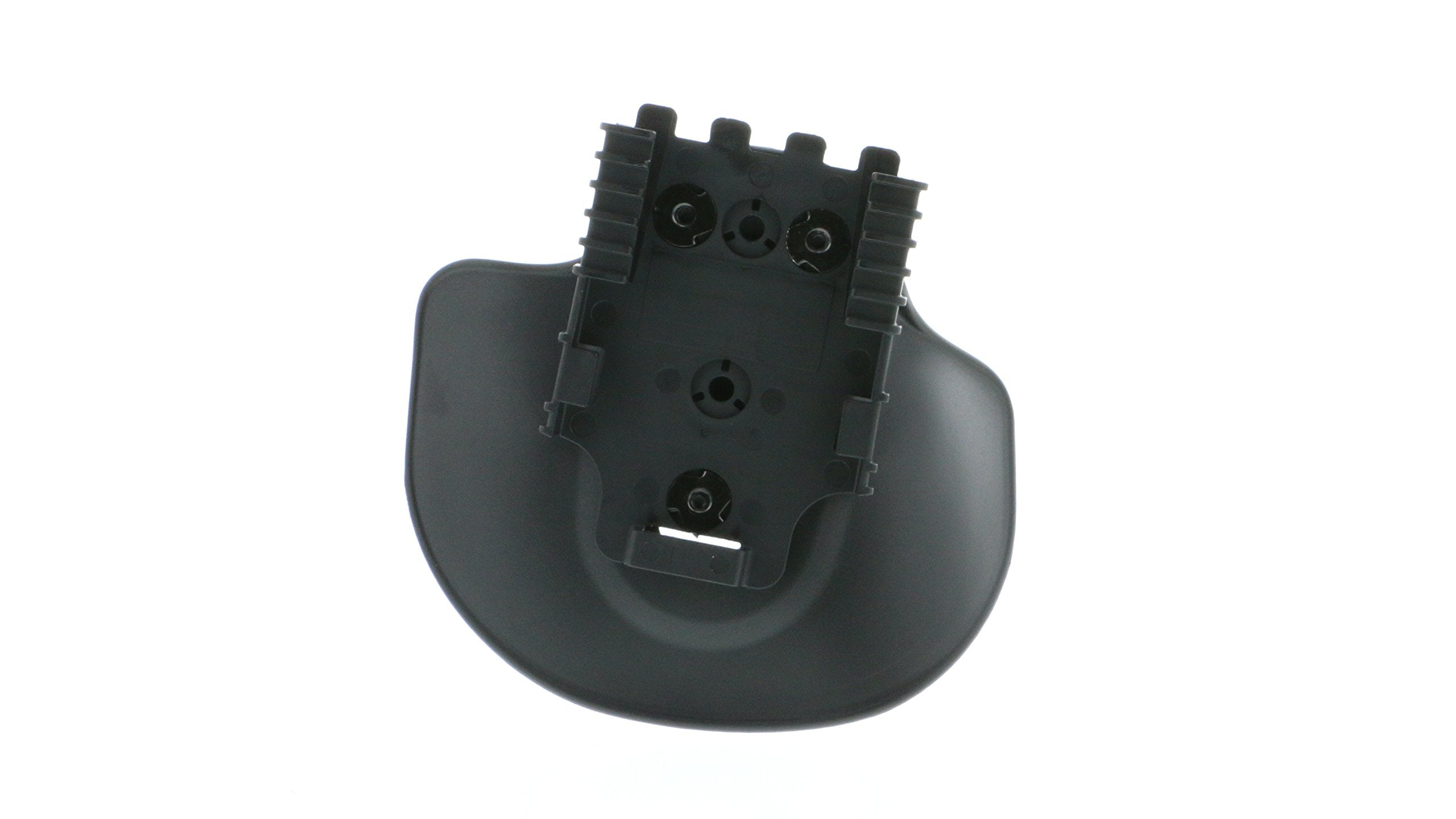 Safariland 568BL front view showing paddle mounted to holster for secure carry