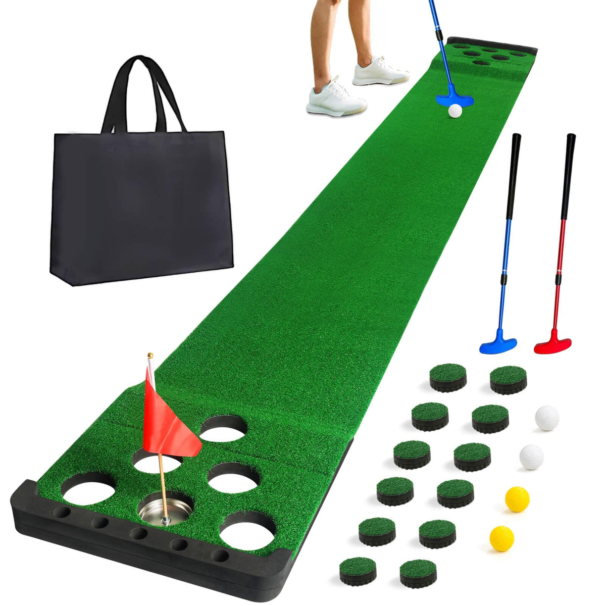 Sagsewful front view of mat and packaging showing ready-to-play convenience