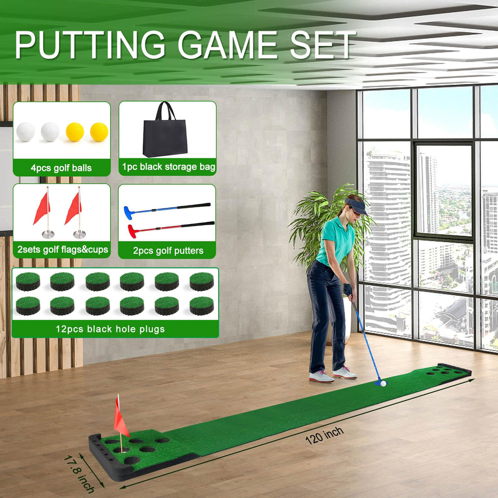 Sagsewful included putters and cups displayed for quick setup