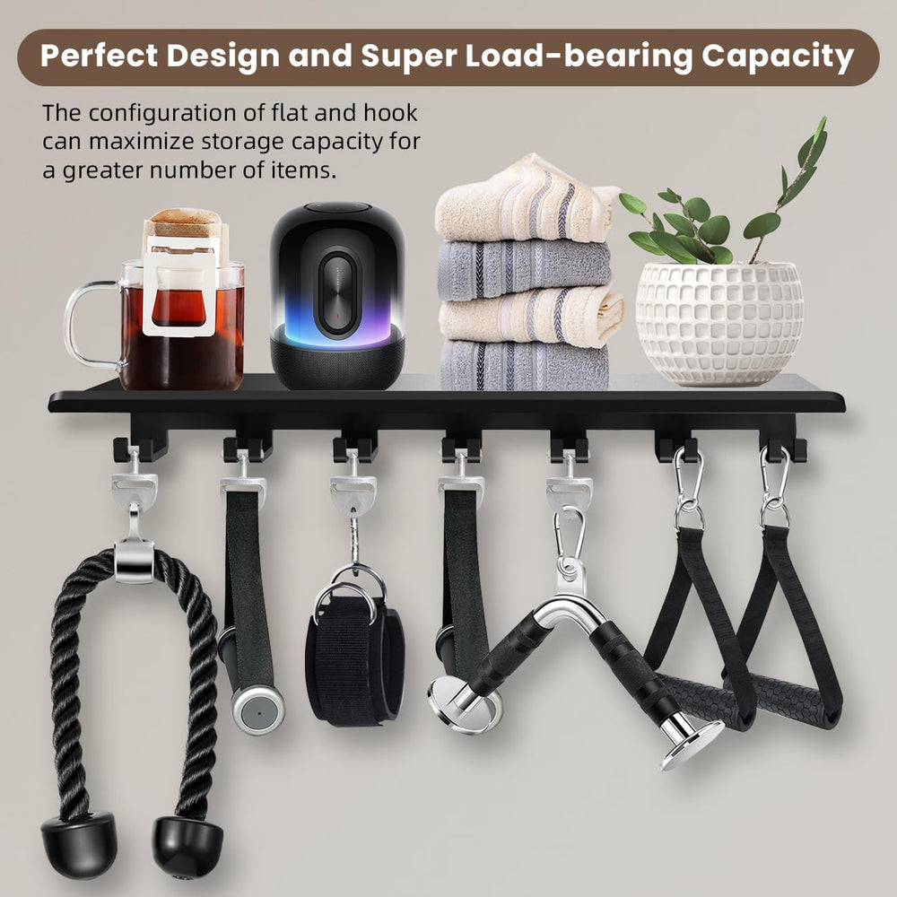 Sahans in-use with Tonal accessories hung for fast access during workouts