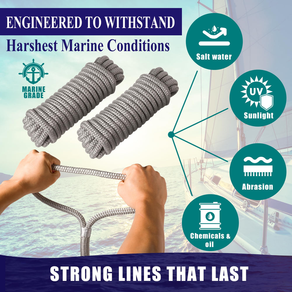 Sailors Locker dock line tied to a cleat on a boat showing fast secure docking