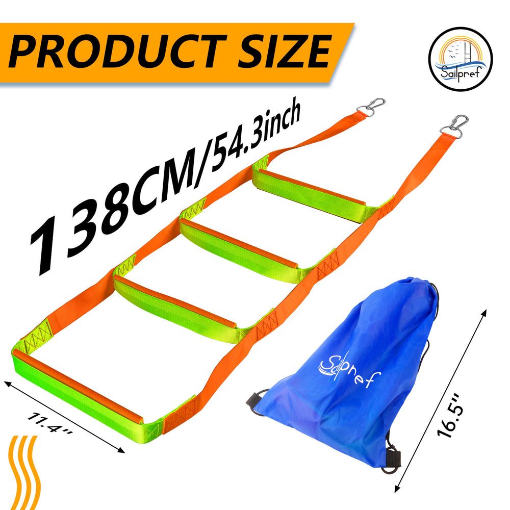 sailpref ladder deployed in water demonstrating easy boarding and visibility