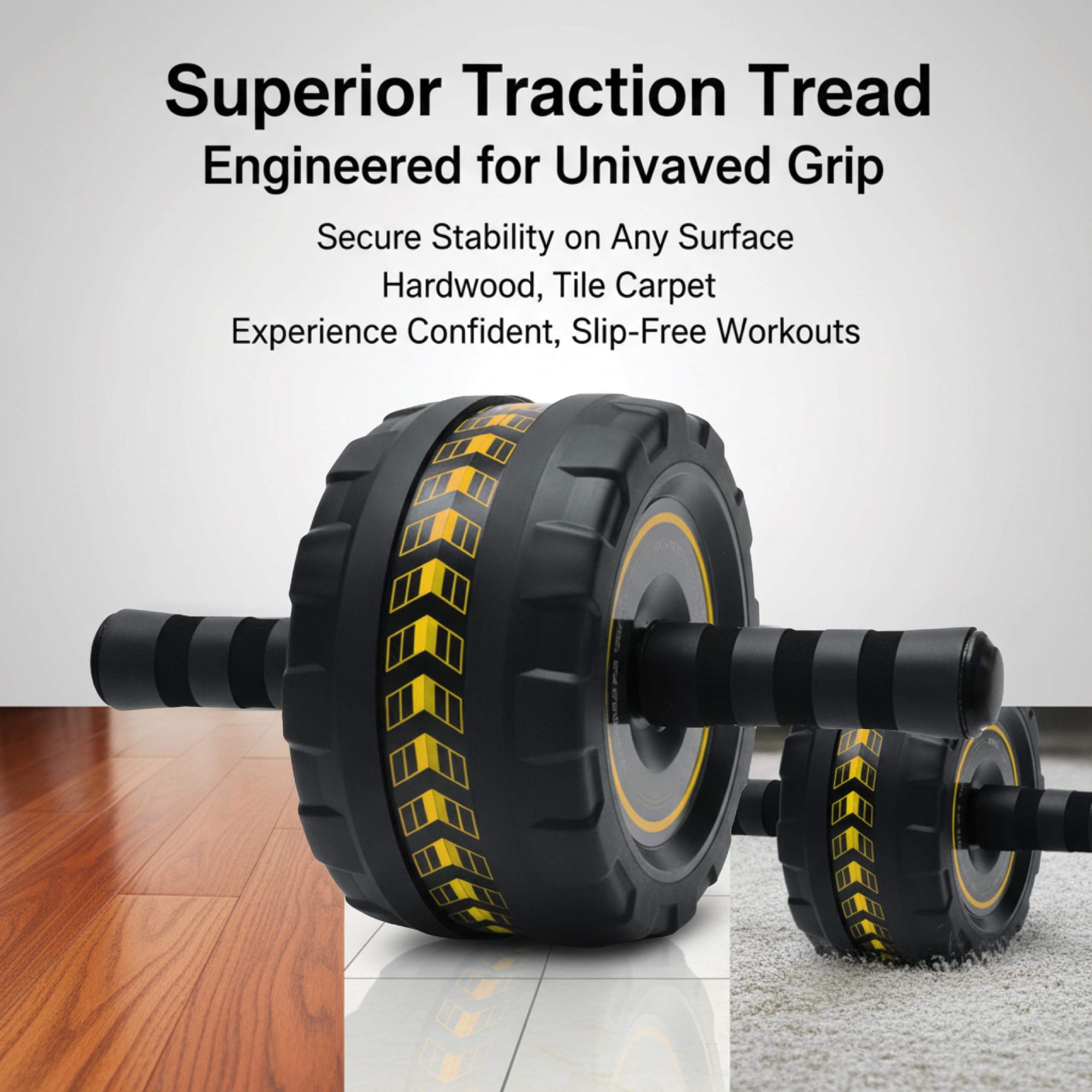 SaintCos knee pad included beside roller offering joint comfort during floor exercises