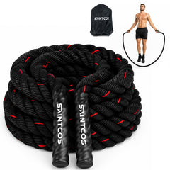SaintCos front view of weighted jump rope showing durable build and branding