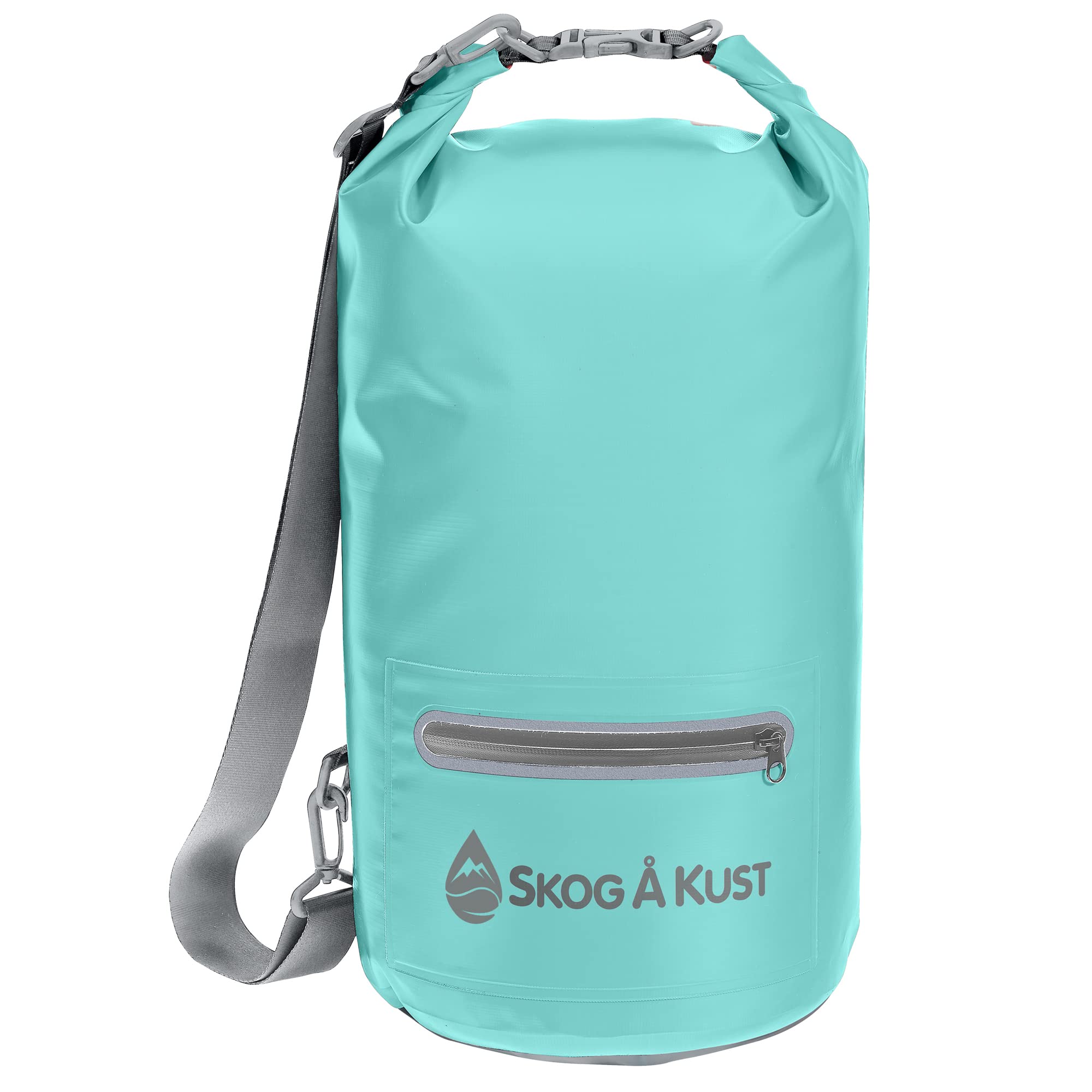 Såk Gear DrySak front view showing mint color and secure waterproof storage