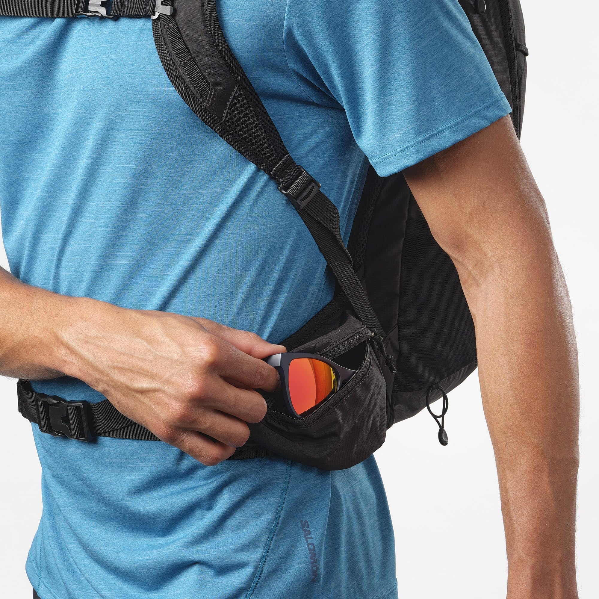 Salomon Trailblazer 20 fabric close-up showing durable PFC-free polyamide material