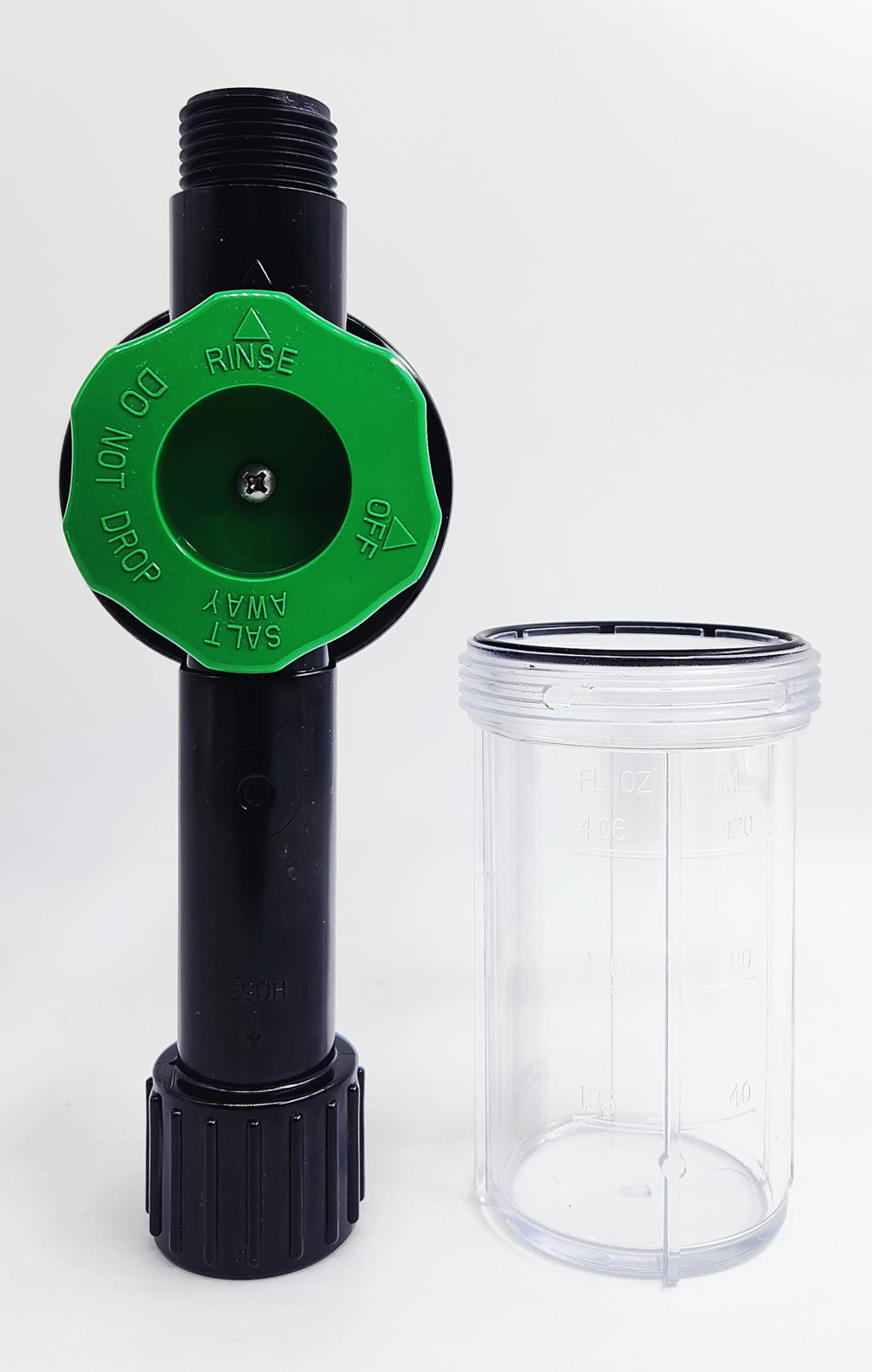 Salt-Away mixing unit installed on a pressure washer inline for easy salt removal