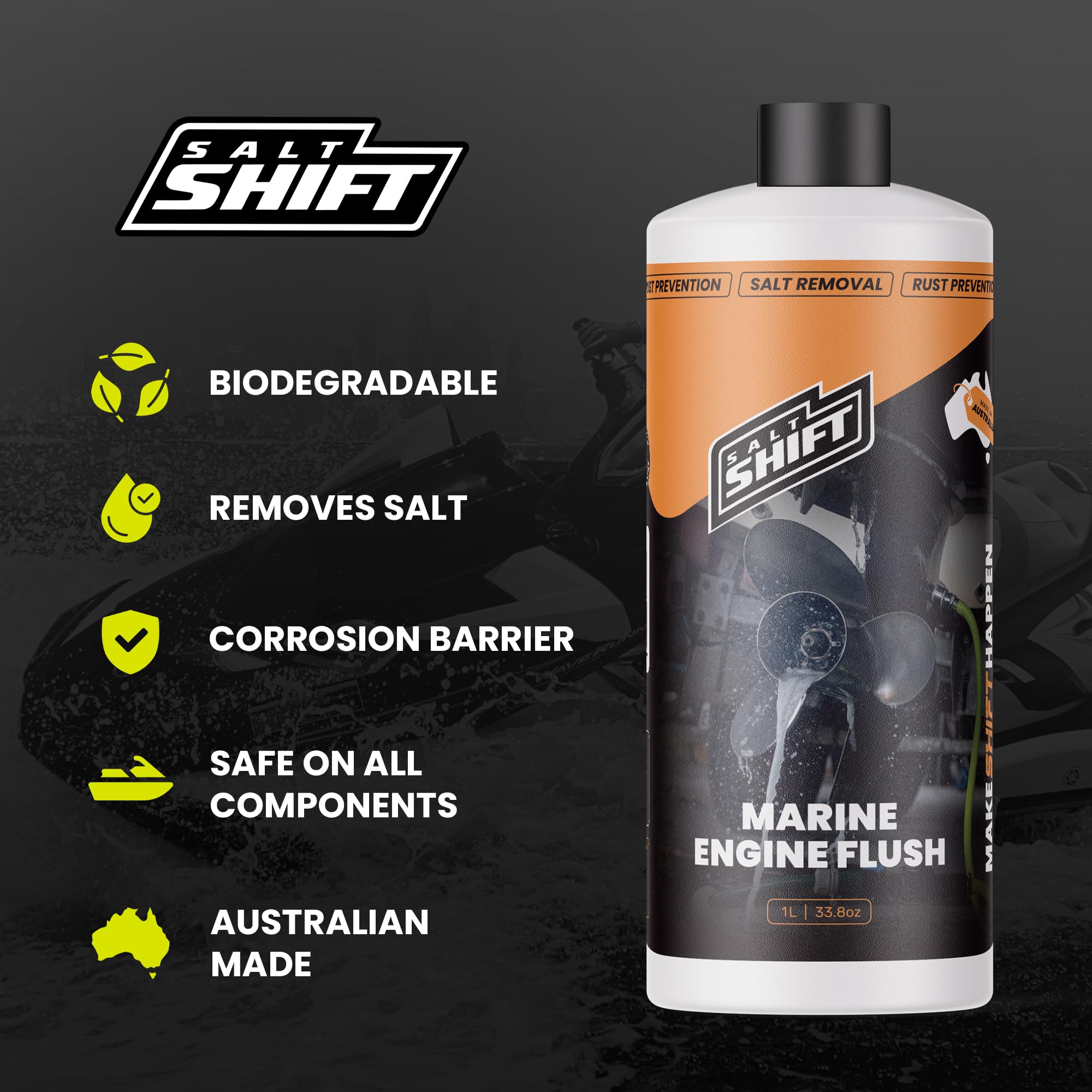 Salt Shift bottle next to hand for size comparison showing travel-friendly volume benefit