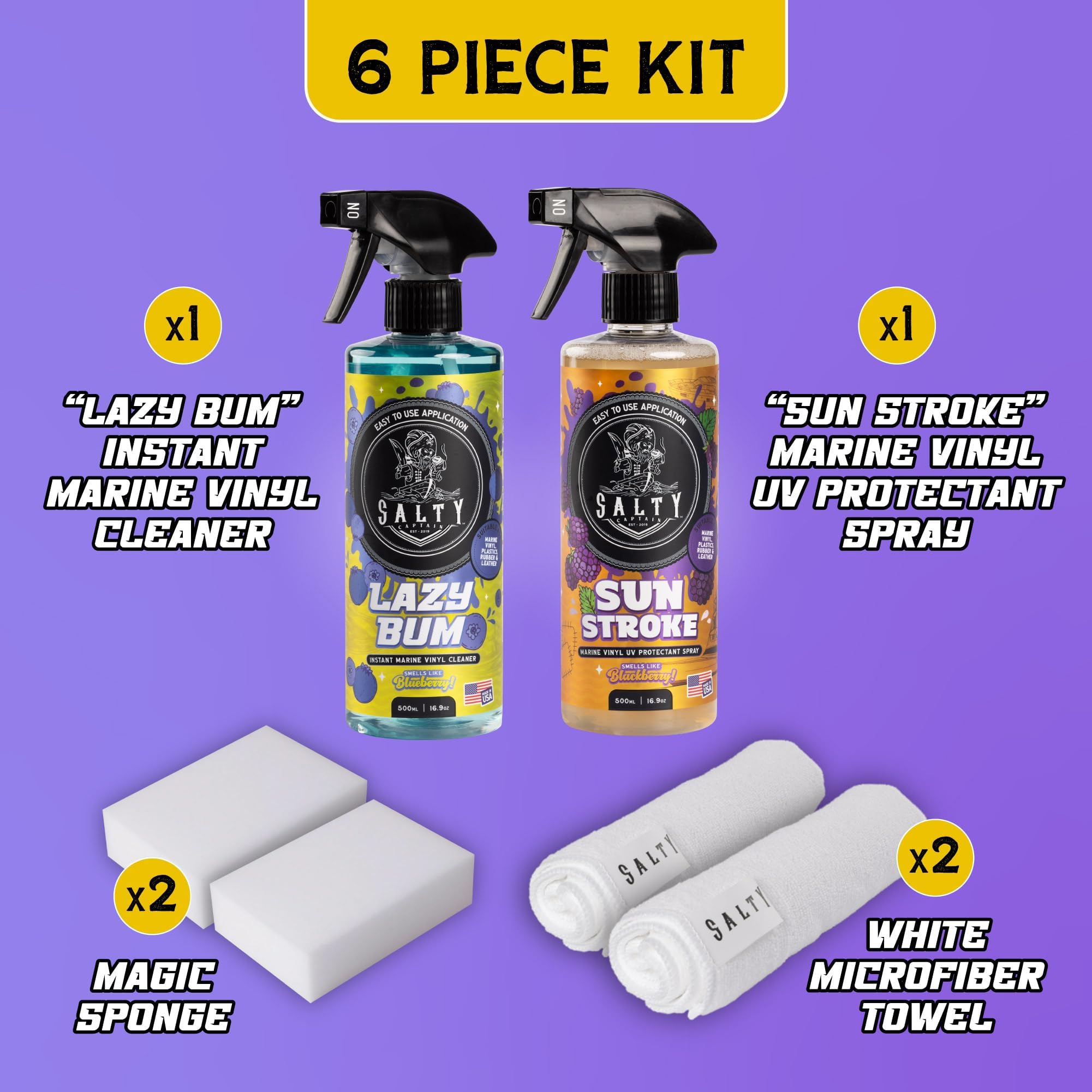 Salty Captain Lazy Bum cleaner bottle showing easy spray application