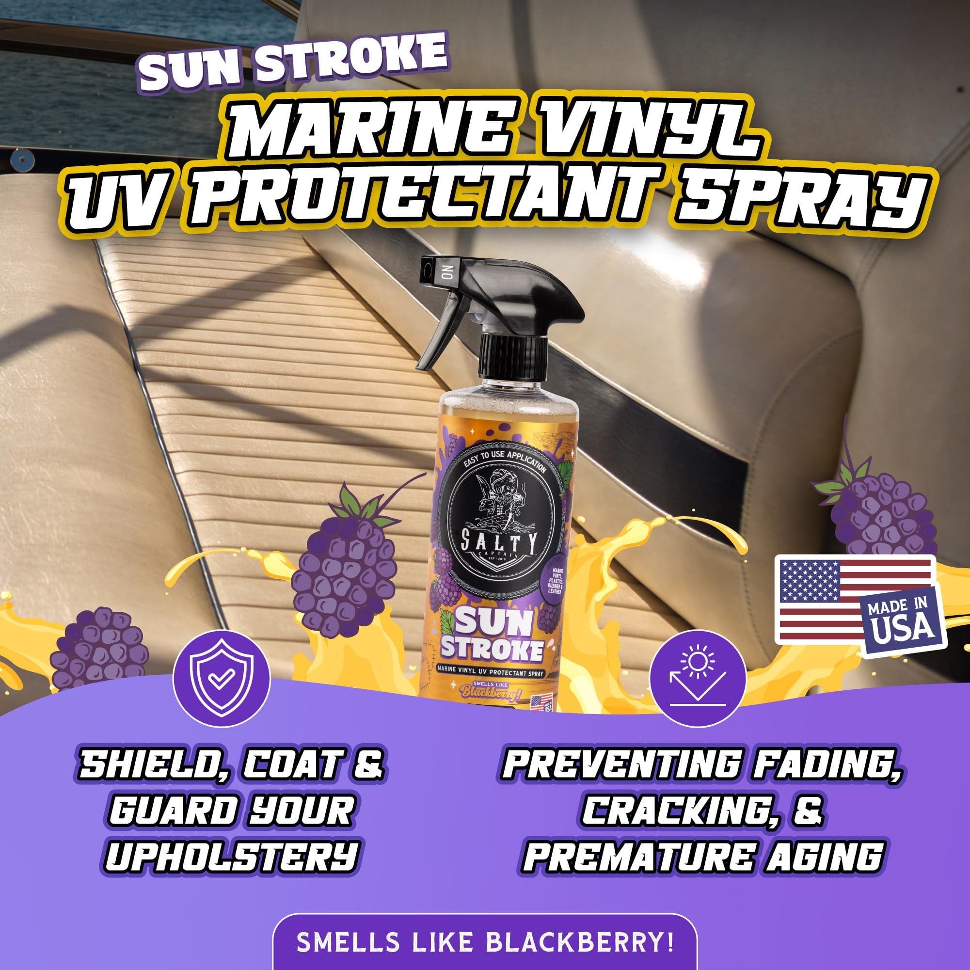 Salty Captain magic sponges close-up removing stubborn vinyl stains