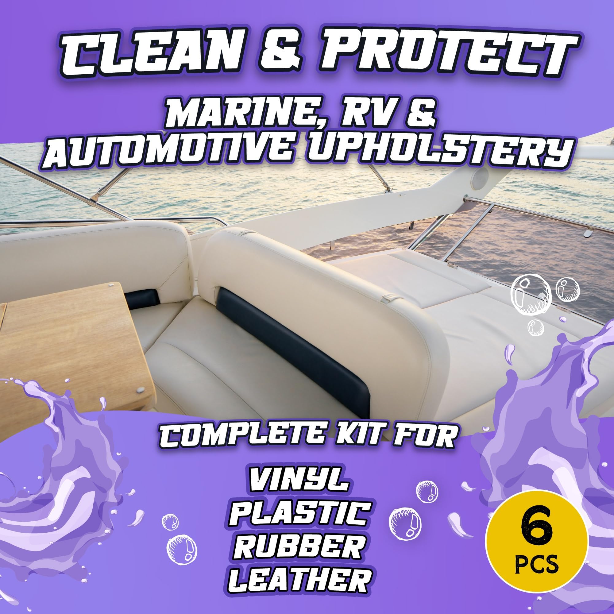 Salty Captain white microfiber towels detail for streak-free buffing