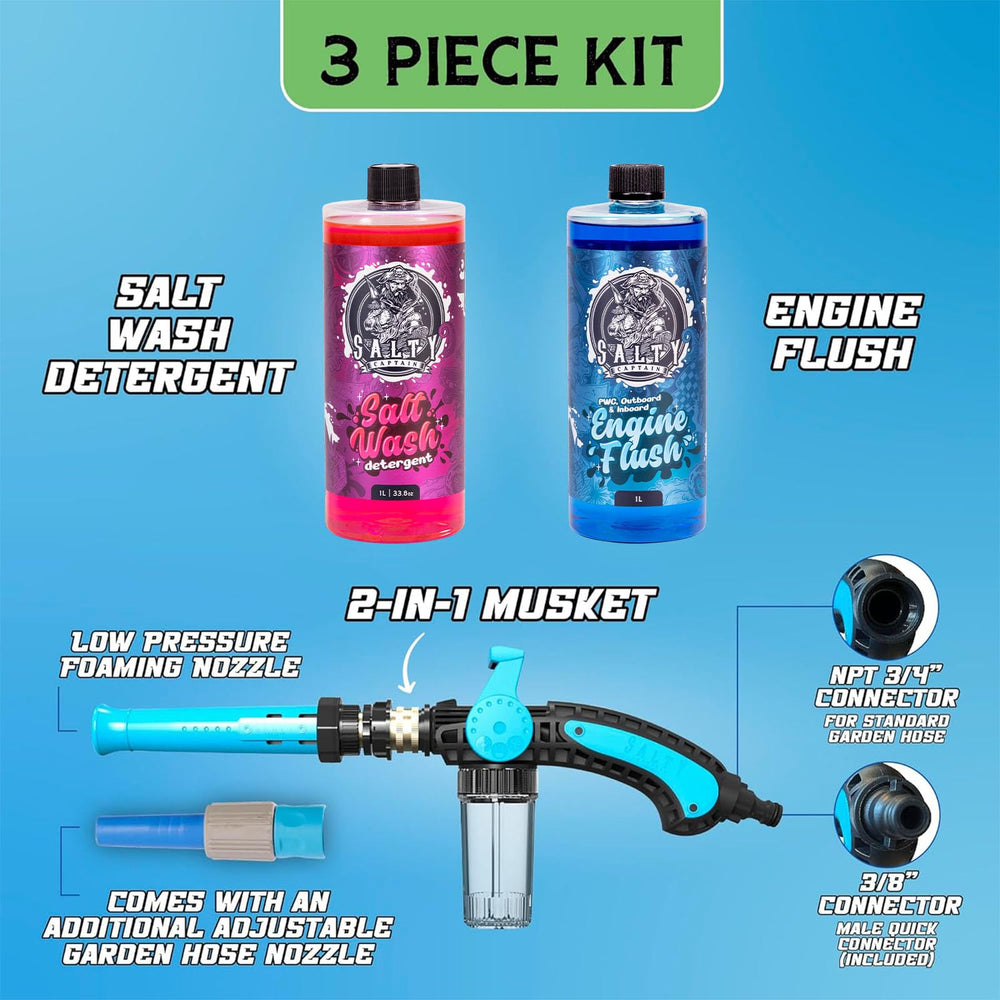 SALTY CAPTAIN Salt Wash bottle close-up highlighting concentrated cleaner