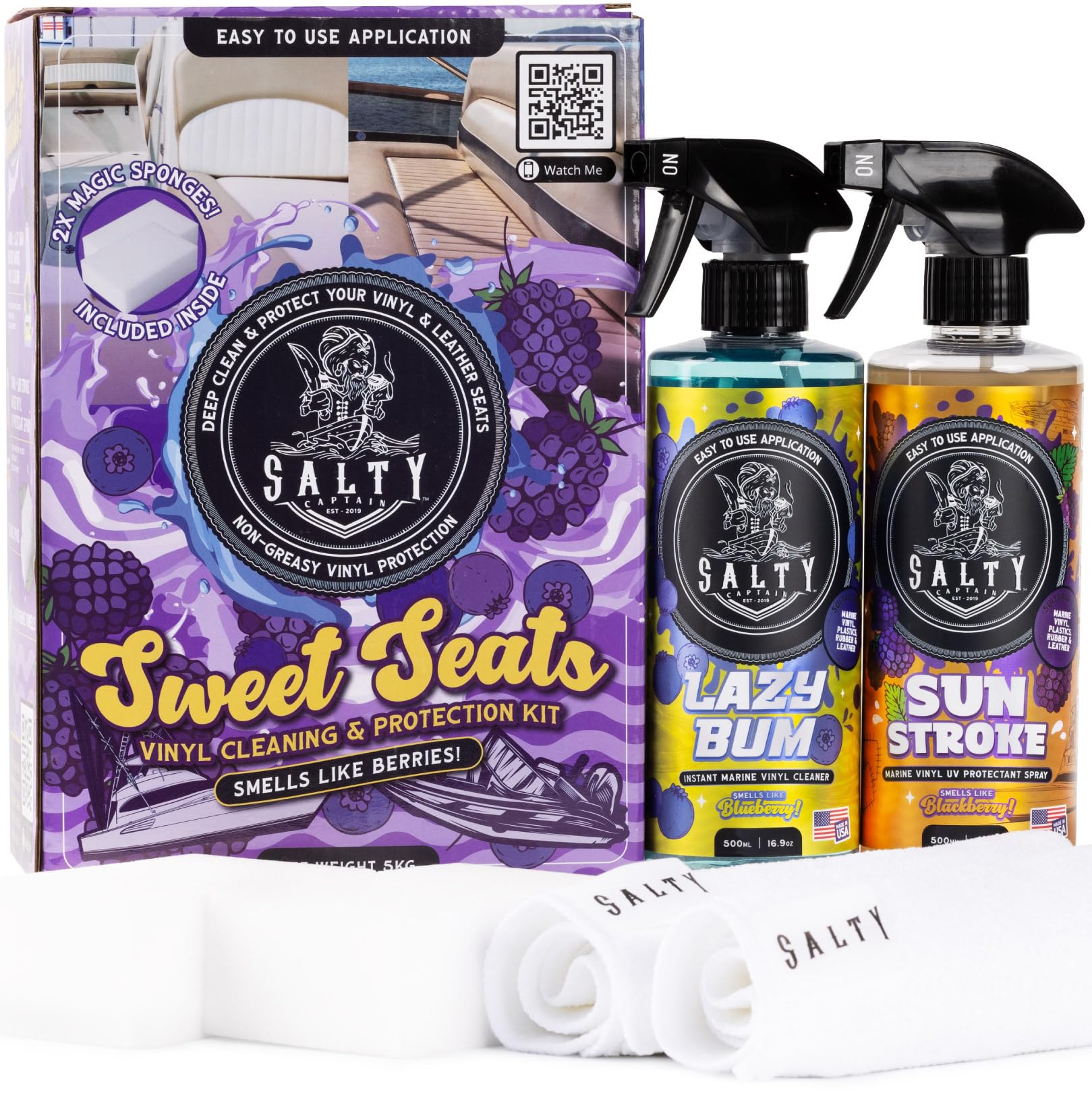 Salty Captain kit box front showing product set and benefits