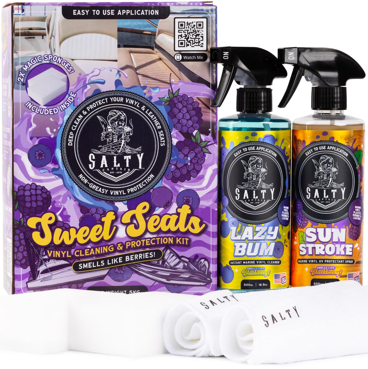 Salty Captain kit box front showing product set and benefits