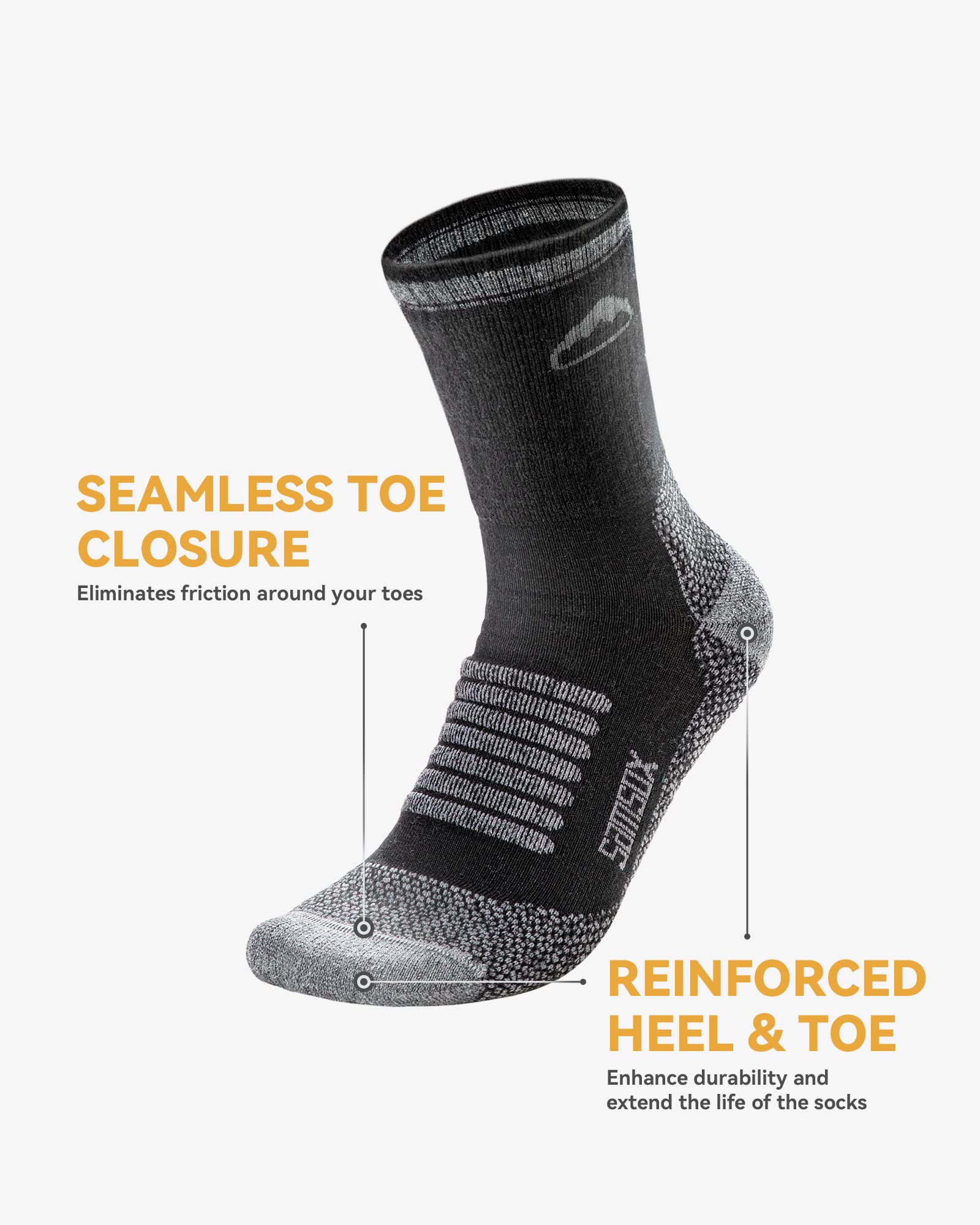 SAMSOX socks on trail stones showing breathable, odor-resistant use